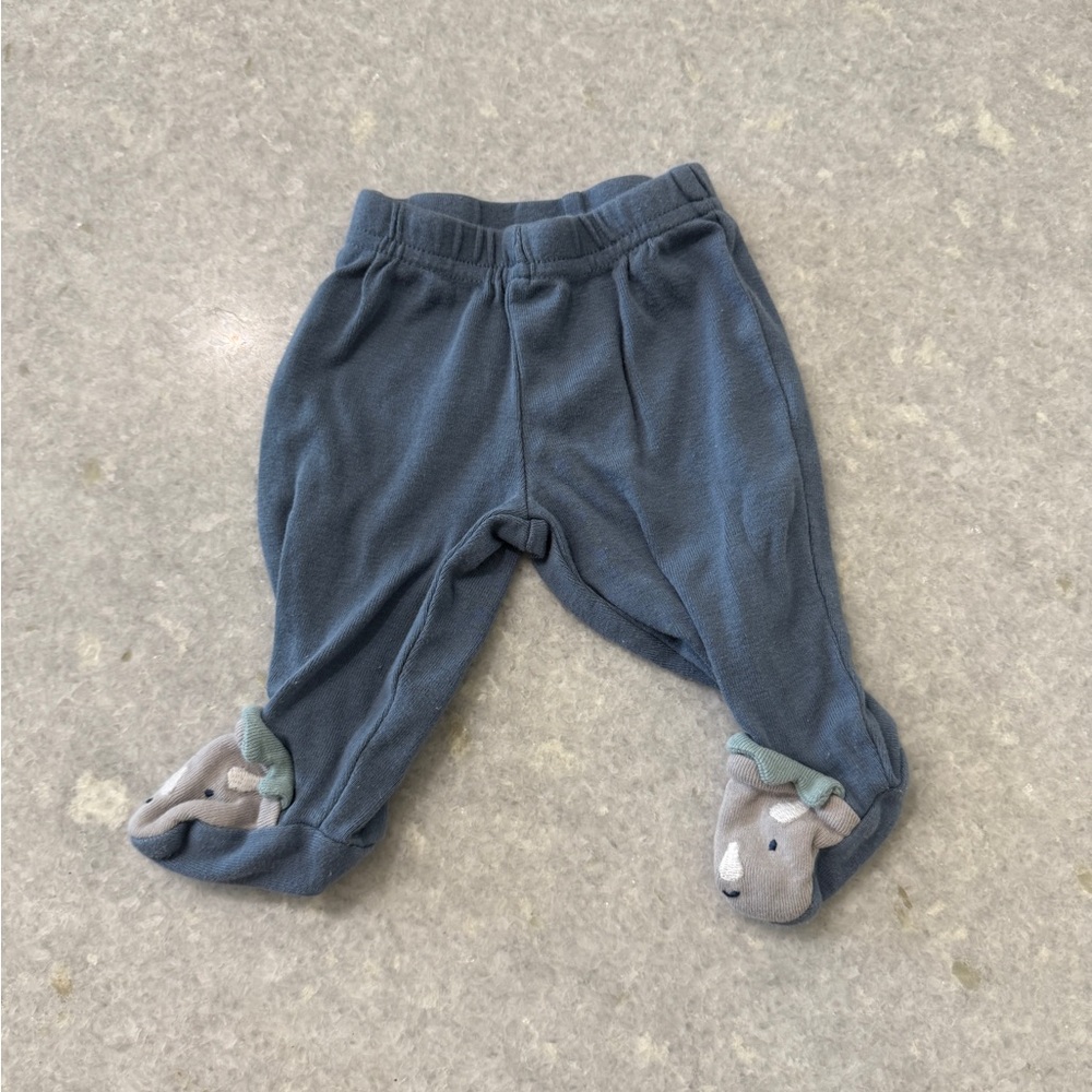 Carters Dino Rhino Footie Pants NB